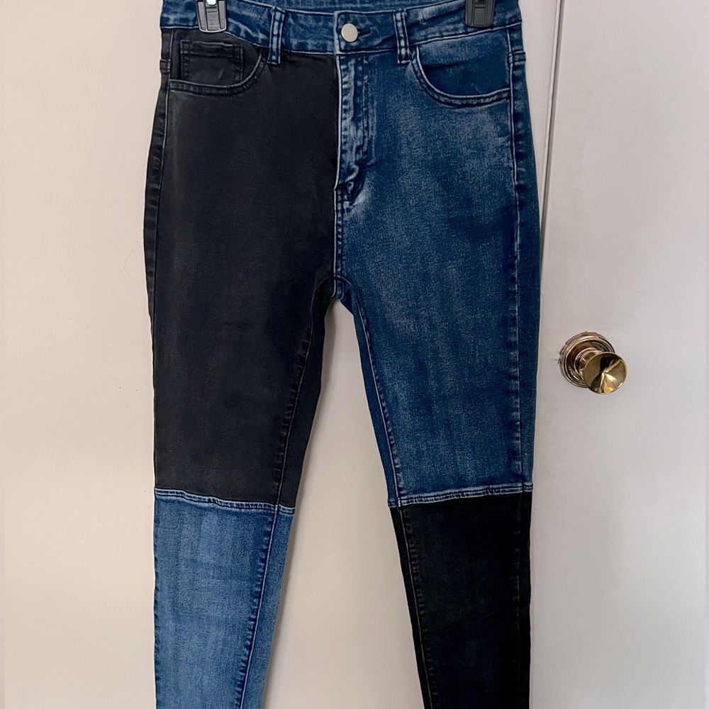 SHEIN Patchwork skinny Jeans Sz M